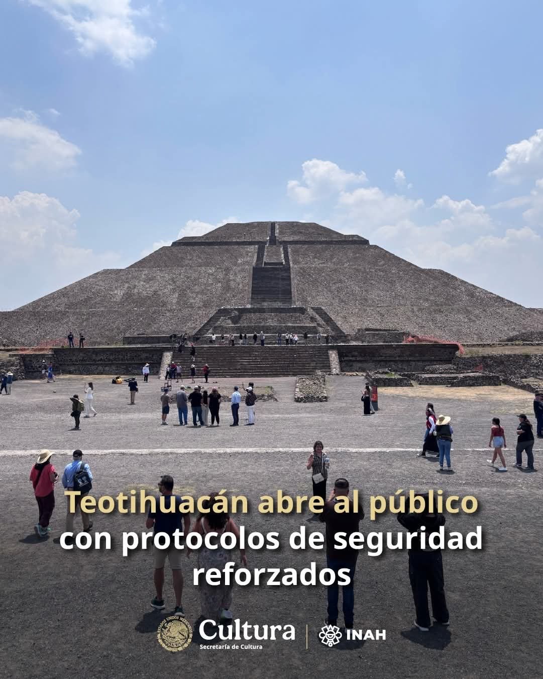 #México La Zona Arqueológica de Teotihuacan, nuevamente está abierta al público.