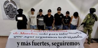 #Seguridad ASEGURAN A SEIS PERSONAS, COLGABAN UNA LONA CON AMENAZAS EN TLALTIZAPÁN.