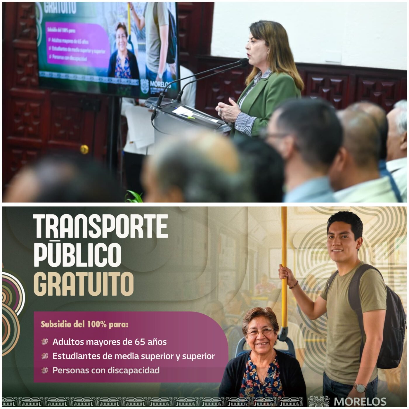 #Morelos MARGARITA GONZÁLEZ SARAVIA: TRANSPORTE GRATUITO A ESTUDIANTES, ADULTOS MAYORES Y PERSONAS CON DISCAPACIDAD.