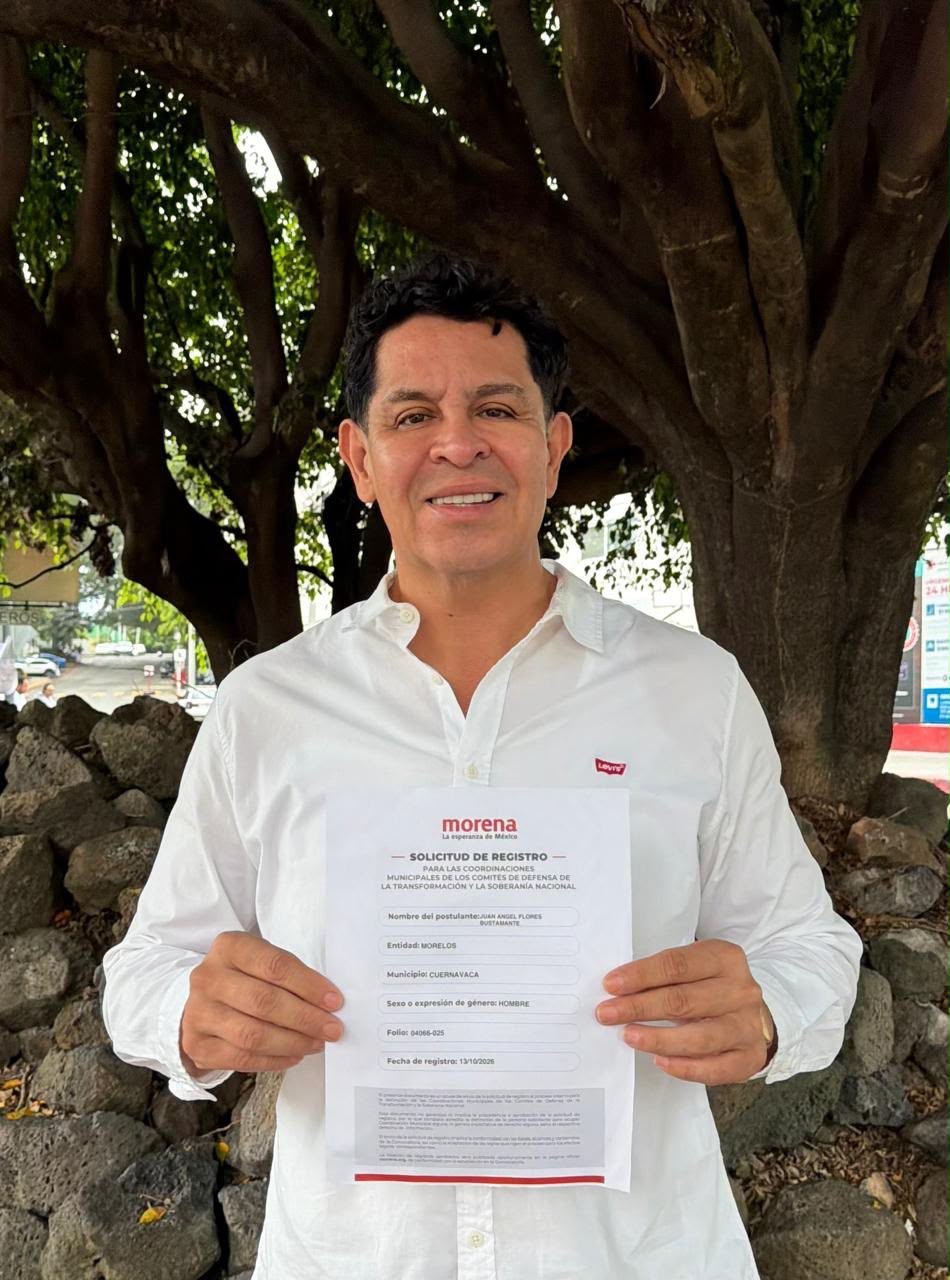 #PorCuernavaca Juan Ángel Flores Bustamante formaliza su registro para buscar la Coordinación de la Cuarta Transformación.