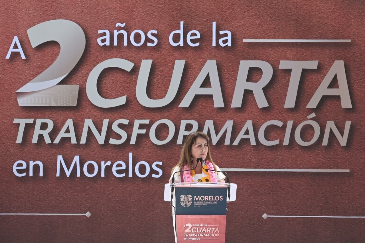 #Morelos ANTE MILES DE PERSONAS MARGARITA GONZÁLEZ SARAVIA DESTACA RESULTADOS A DOS AÑOS DE GOBIERNO.
