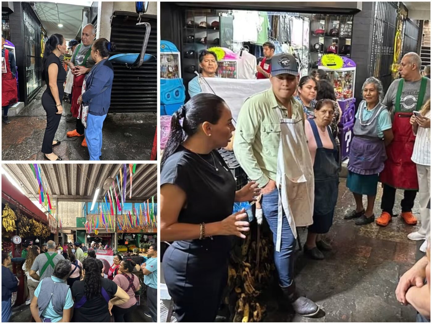 #Cuernavaca Sandra Anaya entrega apoyo a locatarios del “Adolfo López Mateos” afectados por incendio.